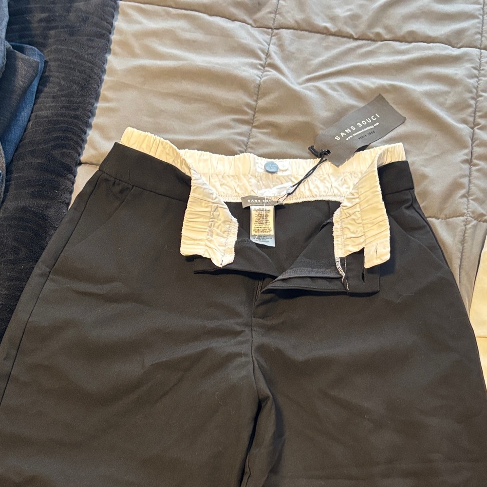 Sara Dolce Black Pants with white Waistband